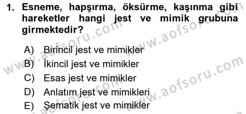 Görüşme Teknikleri Dersi 2021 - 2022 Yılı Yaz Okulu Sınavı 1. Soru