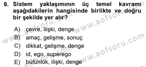 Görüşme Teknikleri Dersi 2021 - 2022 Yılı Yaz Okulu Sınavı 9. Soru