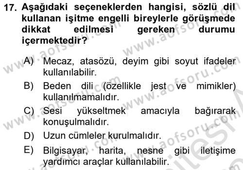 Görüşme Teknikleri Dersi 2022 - 2023 Yılı Yaz Okulu Sınav Soruları 17. Soru