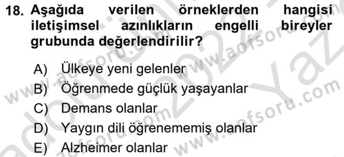 Görüşme Teknikleri Dersi 2022 - 2023 Yılı Yaz Okulu Sınav Soruları 18. Soru