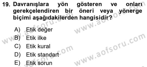 Görüşme Teknikleri Dersi 2022 - 2023 Yılı Yaz Okulu Sınav Soruları 19. Soru