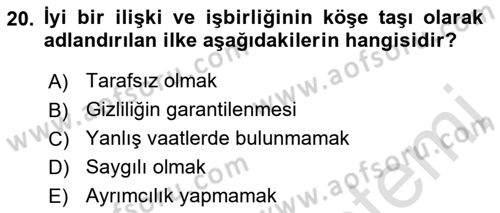 Görüşme Teknikleri Dersi 2022 - 2023 Yılı Yaz Okulu Sınav Soruları 20. Soru