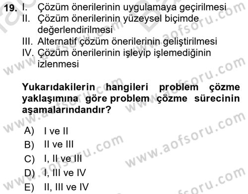 Görüşme Teknikleri Dersi 2023 - 2024 Yılı (Vize) Ara Sınav Soruları 19. Soru