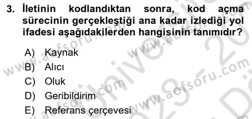 Görüşme Teknikleri Dersi 2023 - 2024 Yılı (Vize) Ara Sınav Soruları 3. Soru