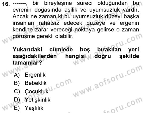 Görüşme Teknikleri Dersi 2023 - 2024 Yılı (Final) Dönem Sonu Sınav Soruları 16. Soru
