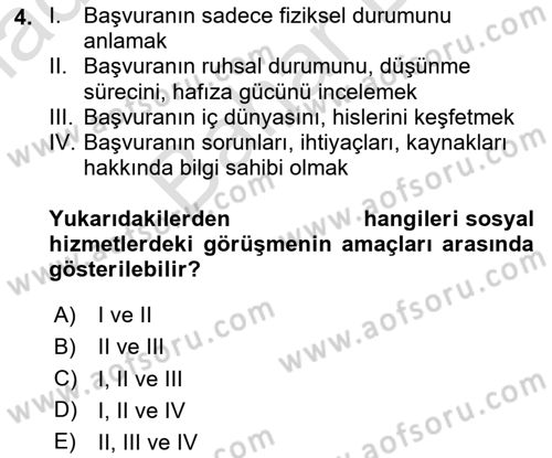 Görüşme Teknikleri Dersi 2023 - 2024 Yılı (Final) Dönem Sonu Sınav Soruları 4. Soru