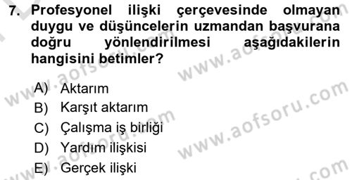 Görüşme Teknikleri Dersi 2023 - 2024 Yılı (Final) Dönem Sonu Sınav Soruları 7. Soru