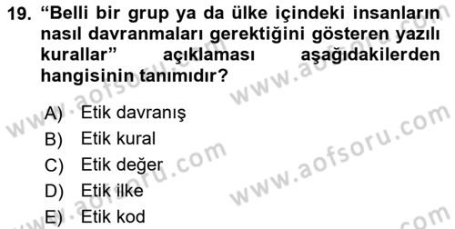 Görüşme Teknikleri Dersi 2023 - 2024 Yılı Yaz Okulu Sınav Soruları 19. Soru