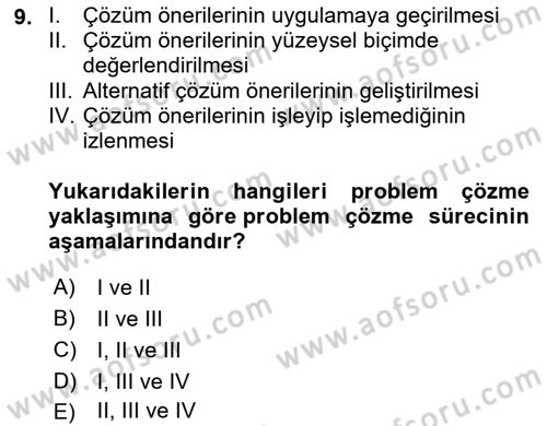 Görüşme Teknikleri Dersi 2023 - 2024 Yılı Yaz Okulu Sınav Soruları 9. Soru