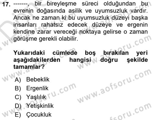 Görüşme Teknikleri Dersi 2024 - 2025 Yılı (Final) Dönem Sonu Sınav Soruları 17. Soru