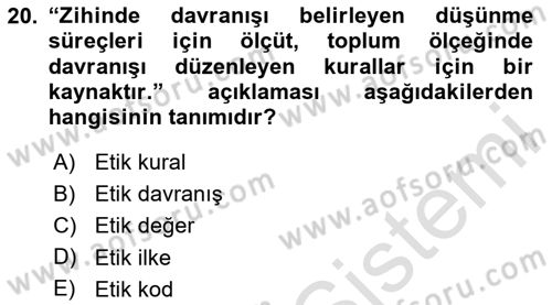 Görüşme Teknikleri Dersi 2024 - 2025 Yılı (Final) Dönem Sonu Sınav Soruları 20. Soru