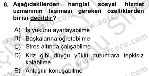 Görüşme Teknikleri Dersi 2024 - 2025 Yılı (Final) Dönem Sonu Sınav Soruları 6. Soru