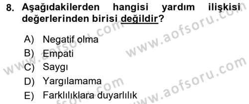 Görüşme Teknikleri Dersi 2024 - 2025 Yılı (Final) Dönem Sonu Sınav Soruları 8. Soru