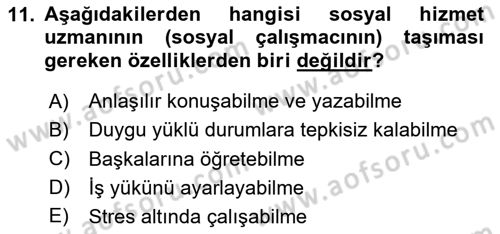 Görüşme Teknikleri Dersi 2025 - 2026 Yılı (Vize) Ara Sınav Soruları 11. Soru