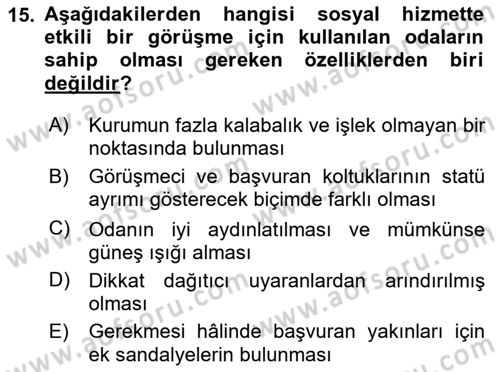 Görüşme Teknikleri Dersi 2025 - 2026 Yılı (Vize) Ara Sınav Soruları 15. Soru