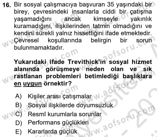 Görüşme Teknikleri Dersi 2025 - 2026 Yılı (Vize) Ara Sınav Soruları 16. Soru