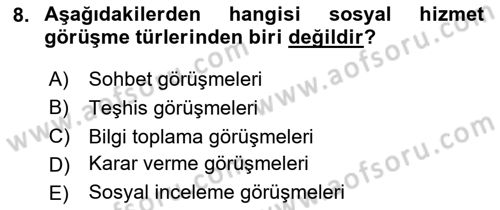 Görüşme Teknikleri Dersi 2025 - 2026 Yılı (Vize) Ara Sınav Soruları 8. Soru