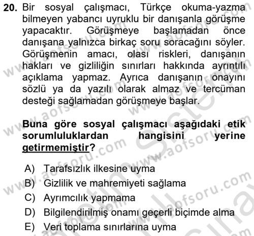Görüşme Teknikleri Dersi 2025 - 2026 Yılı (Final) Dönem Sonu Sınav Soruları 20. Soru