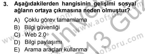 E-İş Süreçleri Dersi 2012 - 2013 Yılı (Vize) Ara Sınav Soruları 3. Soru