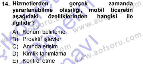 E-İş Süreçleri Dersi 2012 - 2013 Yılı (Final) Dönem Sonu Sınav Soruları 14. Soru