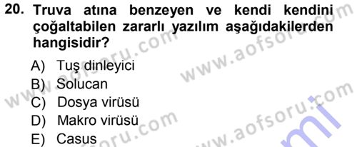 E-İş Süreçleri Dersi 2012 - 2013 Yılı (Final) Dönem Sonu Sınav Soruları 20. Soru