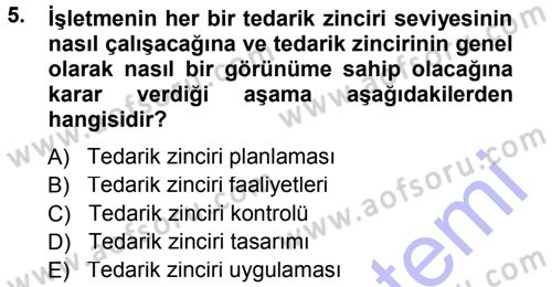 E-İş Süreçleri Dersi 2012 - 2013 Yılı (Final) Dönem Sonu Sınav Soruları 5. Soru