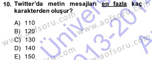 E-İş Süreçleri Dersi 2013 - 2014 Yılı (Vize) Ara Sınav Soruları 10. Soru