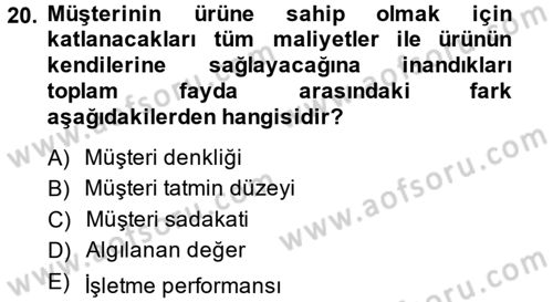E-İş Süreçleri Dersi 2013 - 2014 Yılı (Vize) Ara Sınav Soruları 20. Soru