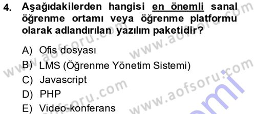 E-İş Süreçleri Dersi 2013 - 2014 Yılı (Vize) Ara Sınav Soruları 4. Soru
