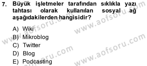 E-İş Süreçleri Dersi 2013 - 2014 Yılı (Vize) Ara Sınav Soruları 7. Soru