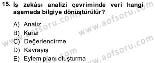 E-İş Süreçleri Dersi 2013 - 2014 Yılı (Final) Dönem Sonu Sınav Soruları 15. Soru