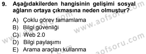 E-İş Süreçleri Dersi 2013 - 2014 Yılı Tek Ders Sınav Soruları 9. Soru