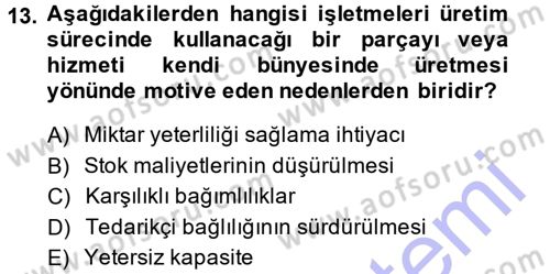 E-İş Süreçleri Dersi 2014 - 2015 Yılı (Vize) Ara Sınav Soruları 13. Soru