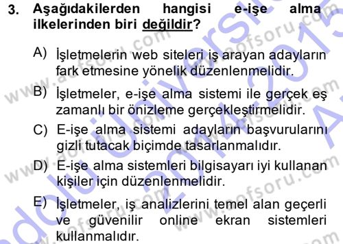E-İş Süreçleri Dersi 2014 - 2015 Yılı (Vize) Ara Sınav Soruları 3. Soru