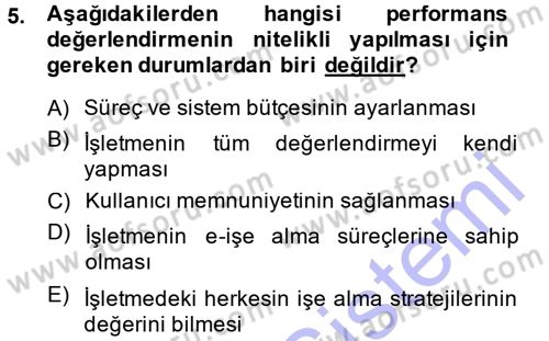 E-İş Süreçleri Dersi 2014 - 2015 Yılı (Vize) Ara Sınav Soruları 5. Soru