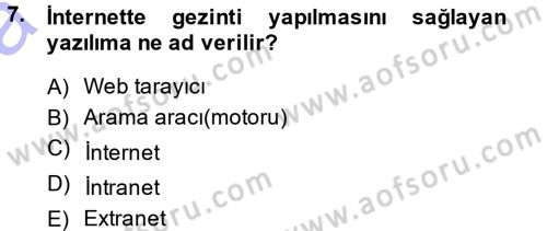 E-İş Süreçleri Dersi 2014 - 2015 Yılı (Vize) Ara Sınav Soruları 7. Soru