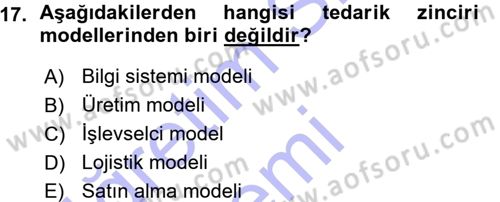 E-İş Süreçleri Dersi 2015 - 2016 Yılı (Vize) Ara Sınav Soruları 17. Soru