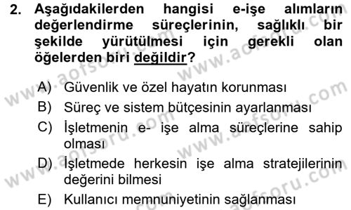E-İş Süreçleri Dersi 2015 - 2016 Yılı (Vize) Ara Sınav Soruları 2. Soru