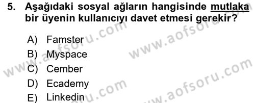 E-İş Süreçleri Dersi 2015 - 2016 Yılı (Vize) Ara Sınav Soruları 5. Soru