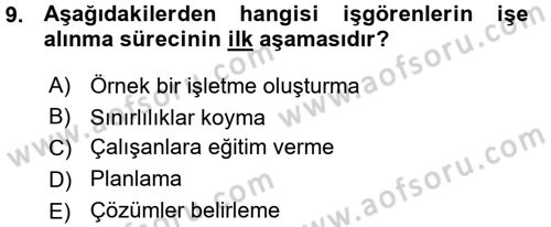 E-İş Süreçleri Dersi 2015 - 2016 Yılı (Vize) Ara Sınav Soruları 9. Soru