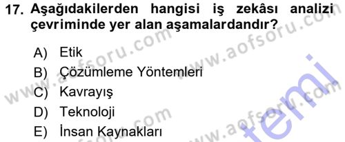 E-İş Süreçleri Dersi 2015 - 2016 Yılı (Final) Dönem Sonu Sınav Soruları 17. Soru