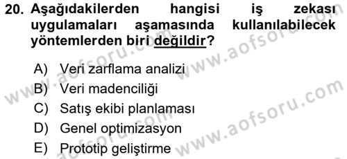 E-İş Süreçleri Dersi 2015 - 2016 Yılı (Final) Dönem Sonu Sınav Soruları 20. Soru