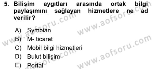 E-İş Süreçleri Dersi 2015 - 2016 Yılı (Final) Dönem Sonu Sınav Soruları 5. Soru