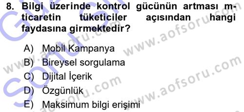 E-İş Süreçleri Dersi 2015 - 2016 Yılı (Final) Dönem Sonu Sınav Soruları 8. Soru