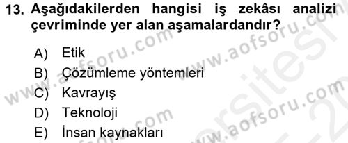 E-İş Süreçleri Dersi 2015 - 2016 Yılı Tek Ders Sınav Soruları 13. Soru