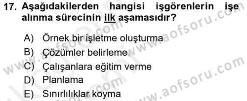 E-İş Süreçleri Dersi 2015 - 2016 Yılı Tek Ders Sınav Soruları 17. Soru