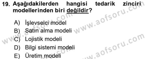 E-İş Süreçleri Dersi 2015 - 2016 Yılı Tek Ders Sınav Soruları 19. Soru