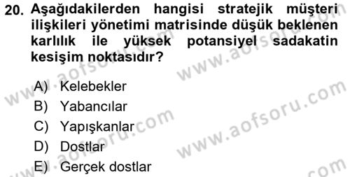 E-İş Süreçleri Dersi 2015 - 2016 Yılı Tek Ders Sınav Soruları 20. Soru