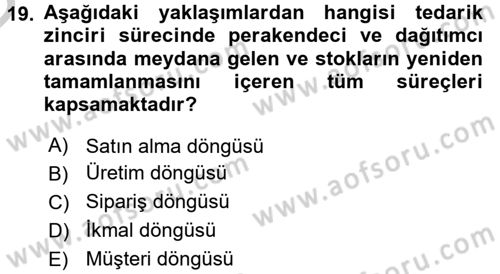E-İş Süreçleri Dersi 2016 - 2017 Yılı 3 Ders Sınav Soruları 19. Soru