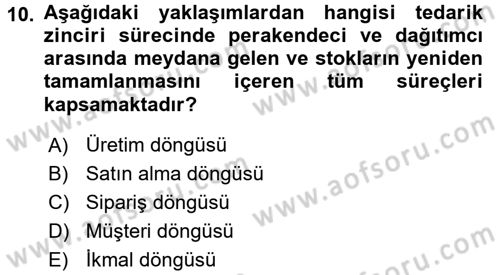 E-İş Süreçleri Dersi 2016 - 2017 Yılı (Vize) Ara Sınav Soruları 10. Soru